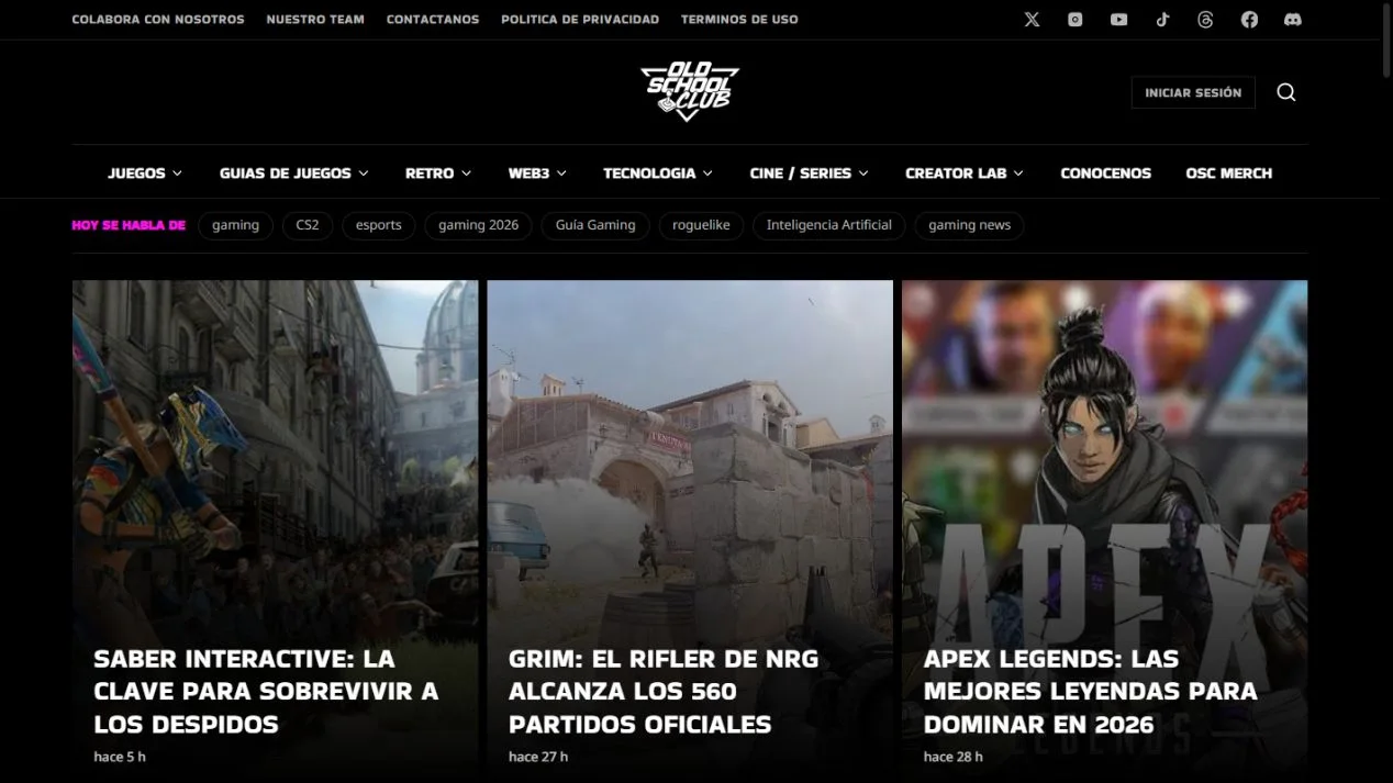 Old School Club: website screenshot
